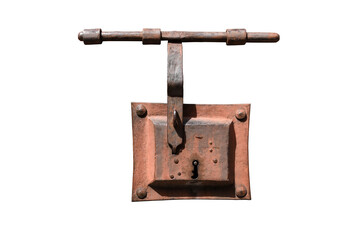 An old iron lock isolated on the transparent background