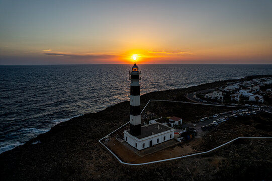Sunset at Faro d'Artrutx Lighthouse in Menorca