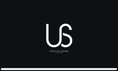 US or SU Alphabet letters icon logo monogram