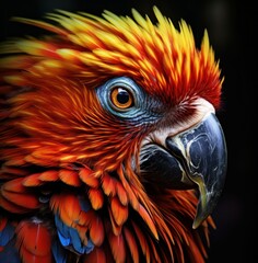Fototapeta premium colorful parrot head portrait,