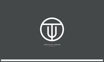 Alphabet letters UT or TU logo monogram