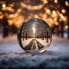 Snowy Winter Night crystal ball 
