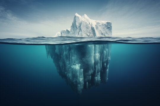Iceberg Above and Below Water. Generative AI
