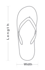 Flip flop  dimensions icon. vector illustration