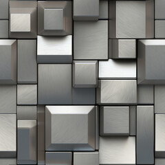 Silver or iron metal background. Seamless metallic tile pattern