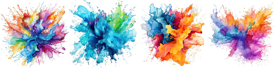 Watercolour splash Hyperrealistic Highly Detailed Isolated On Transparent Background Png File