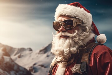 santa claus in the mountains