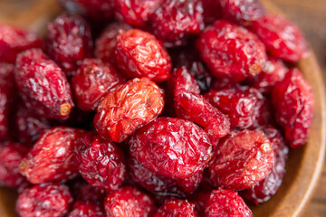 Delicious healthy dried cranberries close-up.