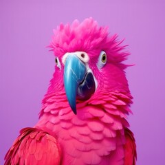 Obraz premium purple and pink parrot portrait