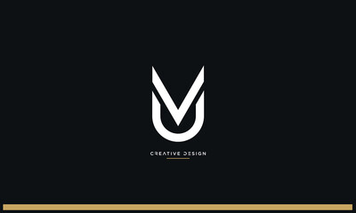 UV or VU Alphabet letters logo monogram