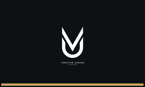 UV or VU Alphabet letters logo monogram