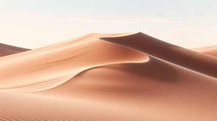 Fototapeta na wymiar Tranquil Sunrise Over Serene Desert Sand Dunes