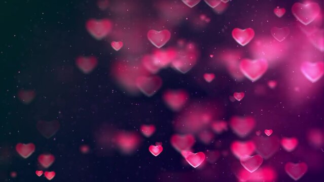 Background with hearts, background for Valentines day, love, red hearts, background heart and particles