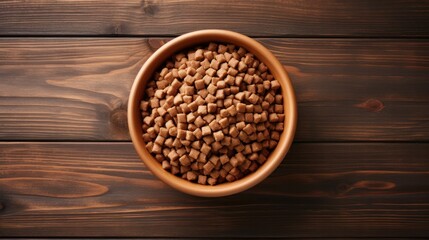 dog with food on a bright background