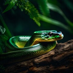 Obraz premium green tree python generative AI tool