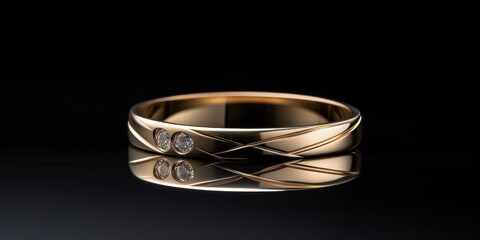 luxury high resolution jewelry, minimalist wedding band, angled top down, studio bright,