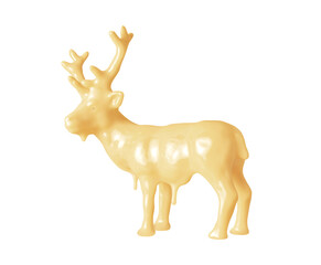 Deer made of milk chocolate isolated on a white background © Krafla