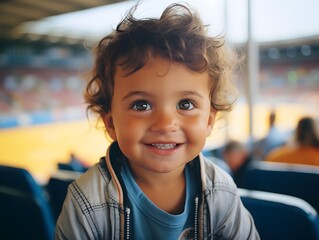 Stadium Serenity: Baby's Contented Look