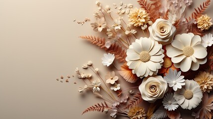 Obraz premium pale flowers with envelope