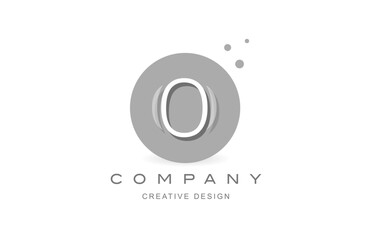 Logo icon design of letter O vector illustration. Creative template for company or business with square dots and grey black color