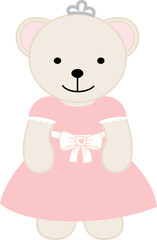 cute princess bear pink