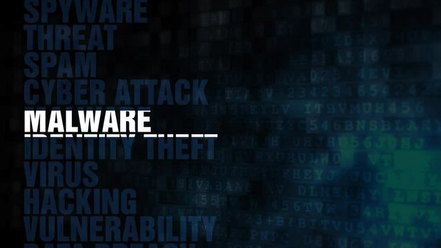 Internet Cyber Security Related Terms Animation