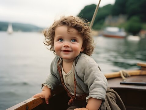 Heartwarming Shot of Baby on a Boat: Innocence Unveiled