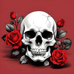 Skull and Roses Generative AI