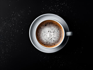 Obraz na płótnie Canvas Cup of coffee on black background. 