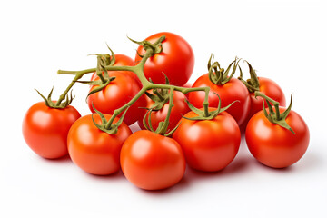 fresh tomatoes on white background