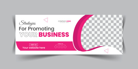 Modern minimalist facebook cover design template.