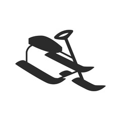 Snow scooter icon silhouette on white background