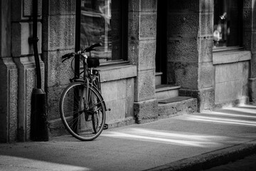 old bicycle in the street