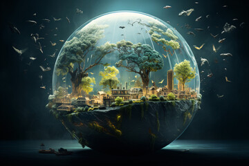 Save the world concept. Environmental protection, world earth day concept.