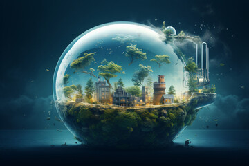 Fototapeta premium Save the world concept. Environmental protection, world earth day concept.