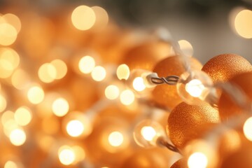 A close-up view of a string of lights. Perfect for adding a festive touch to any event or decoration