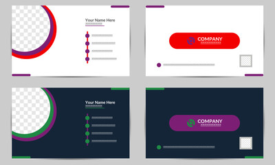 Business card design for company and business etc.Business card design with two colour variation.