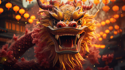 Traditional Chinese New Year Dragon Illustration