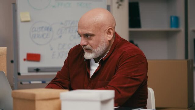 Unhappy male entrepreneur frustrated with lost deal, bad day at work, problem