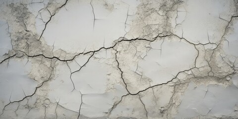 Crack in Old Gray Wall, Consequences of Earthquake Illustration, Cracked Wall Texture, Pattern,