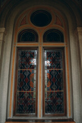 ancient interior, beautiful window in old university