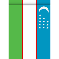 Uzbekistan flag or pennant isolated on white background. Pennant flag icon.