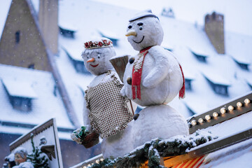snowman on the snow