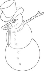 Snowman Christmas Hip Hop Dance Dab Vector Graphic Art Illustration