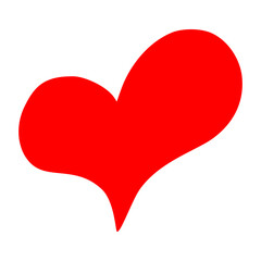 Heart hand drawn with ink brush isolated on white background