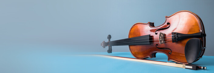 Classic violin with bow