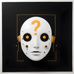 Robot Face and Question Mark Generative AI