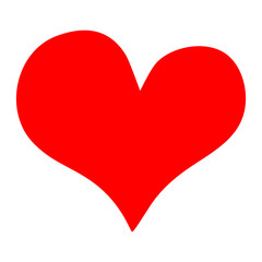 Heart hand drawn with ink brush isolated on white background