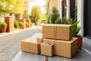 a group of boxes on a table
