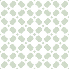 Seamless vector pattern: sage green and white geometric lattice design. Simple abstract background with repeating texture. Modern tile ornament for decor, fabric, textile, bedding, wallpaper, package